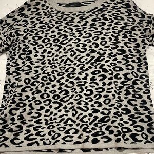 Leopard Print Women's Top - Black and Gray